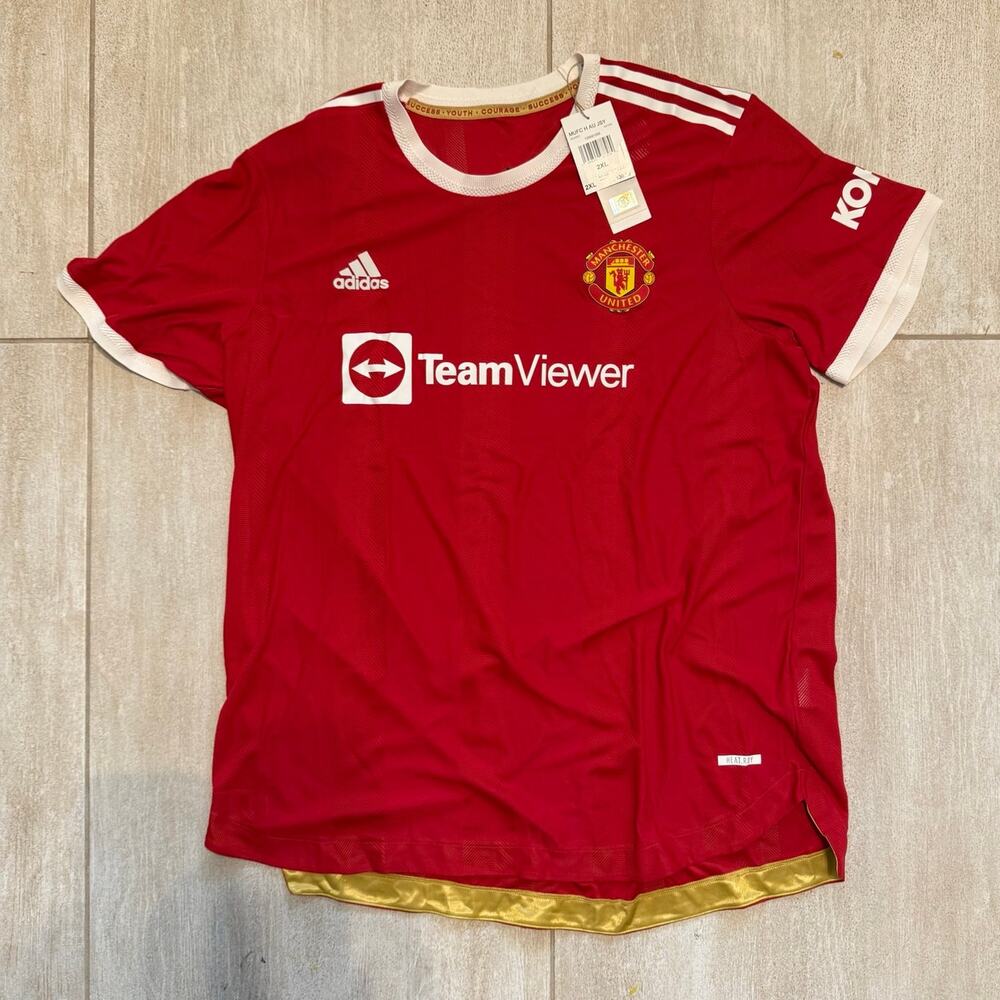 NEW ADIDAS MANCHESTER UNITED FC HOME 21/22 SOCCER JERSEY SZ 2XL! - 0057
